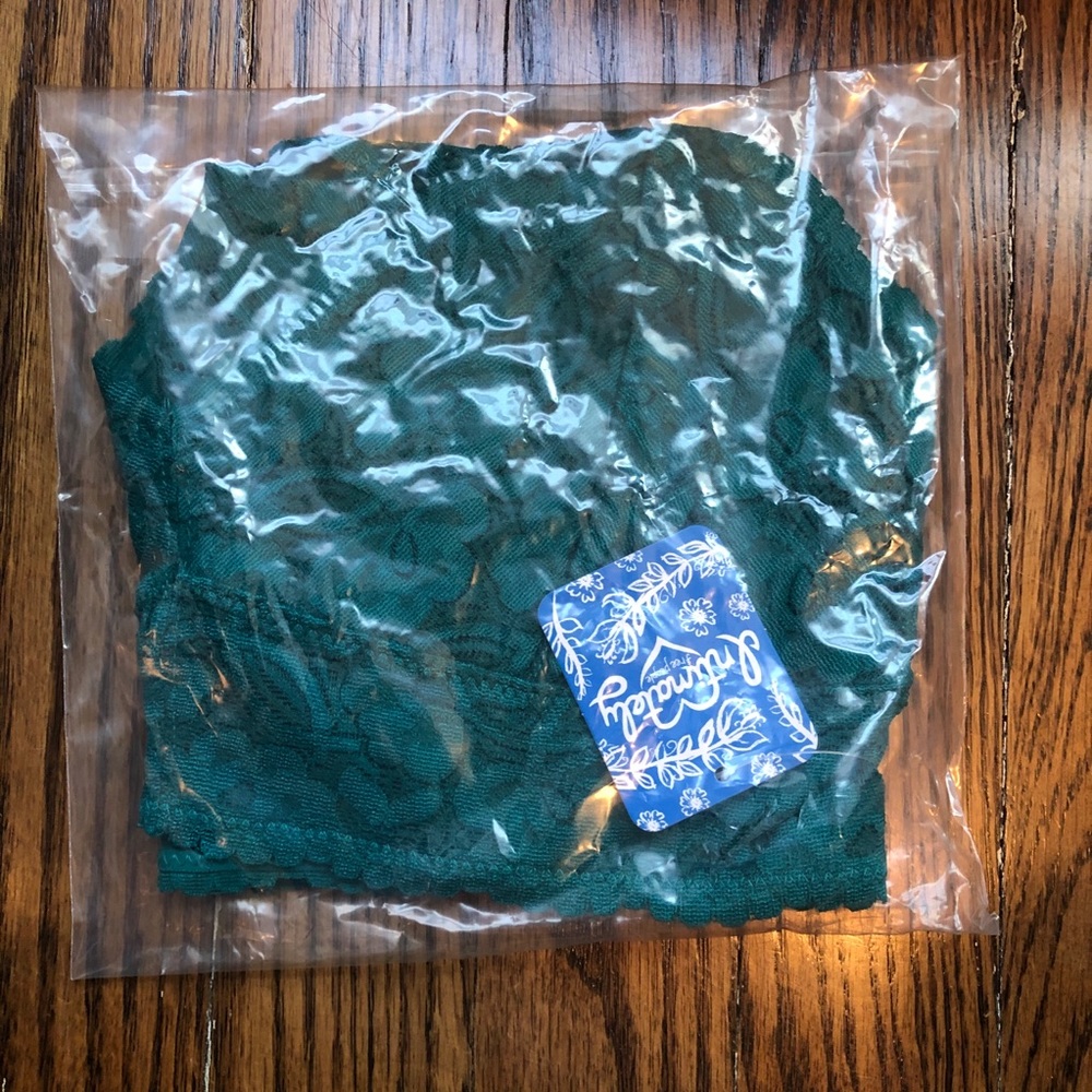 Free People Galloon Lace Racerback Bralette Green - Picture 10 of 11
